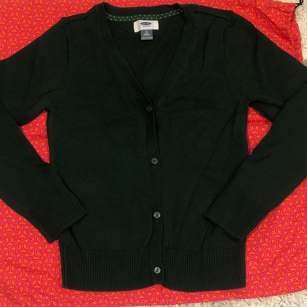 Old Navy Green V-Neck Uniform Cardigan size M/8